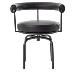 7 Fauteuil Tournant #1, di Charlotte Perriand/Collezione Lc - Struttura e pelle nera*Cassina Best