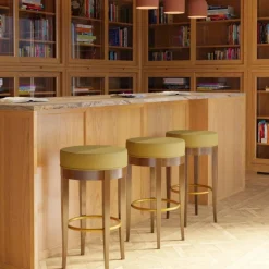 5331 Sgabello da bar marrone e verde oliva di Centro Ricerche MAAM*Morelato Sale