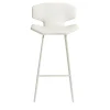 Albatros Sgabello da Bar in Pelle Bianca e Acciaio*Visionnaire Best