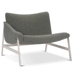 Amaca sedia da salotto in bouclé grigio e bianco con braccioli di Debonademeo*Adrenalina Best