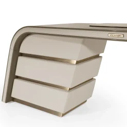 Ambassador Scrivania in Legno Beige e Pelle*Visionnaire Clearance