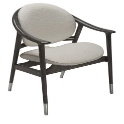 Amerigo Dehors Poltrona in Tessuto Bianco e Gambe in Legno di Frassino*Visionnaire