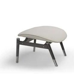 Amerigo Dehors Pouf in Tessuto Bianco e Gambe in Legno di Frassino*Visionnaire Clearance