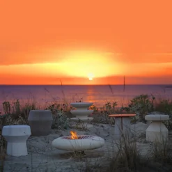 Braciere in ferro e pietra Capasa di Silvio De Ponte*Pimar Limestone Online