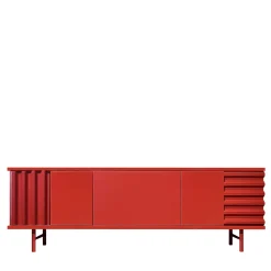 B-SIDE Credenza a 3 ante rosso fuoco*DLA Design Lab Online