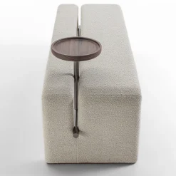 Butter Panchina in Tessuto Bianco con Vassoio in Noce*Durame Best