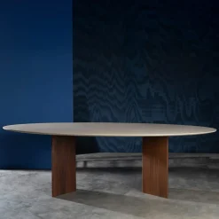 C Tavolo da pranzo per esterni in legno di Iroko e resina*Chelini Discount