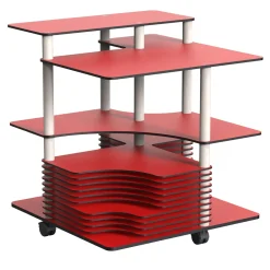 Carello Musica 1968 Carrello rosso con ruote di Joe Colombo*Codiceicona New