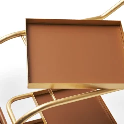 Carrello da bar con ruote in foglia d'oro Zenzero di Sameer Alameen*Opinion Ciatti Hot