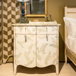 Cassettiera Dorsoduro Bianco Gesso con Motivo Foglie*Porte Italia Online