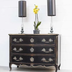 Cassettiera nera Luigi XV*Salda Outlet