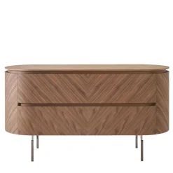 Cassettiera Opera in Noce Canaletto con Gambe in Nichel*Modesign Hot