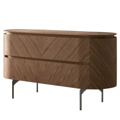 Cassettiera Opera in Noce Canaletto con Gambe in Nichel*Modesign Hot