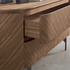 Cassettiera Opera in Noce Canaletto con Gambe in Nichel*Modesign Hot