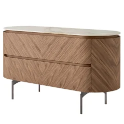 Cassettiera Opera in Noce Canaletto con Piano in Ceramica Calacatta*Modesign Discount