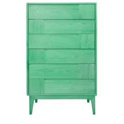 Cassettone a sei cassetti verde scandinavo Dovetail*Ebanisteria Roberto Gambella Clearance