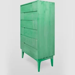 Cassettone a sei cassetti verde scandinavo Dovetail*Ebanisteria Roberto Gambella Clearance