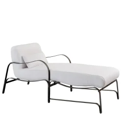 Chaise longue Amalfi bianca e grigia di Studio 63 in acciaio inox*Officina Ciani Clearance