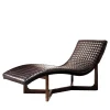 Chaise longue in pelle e mogano*Provasi Sale