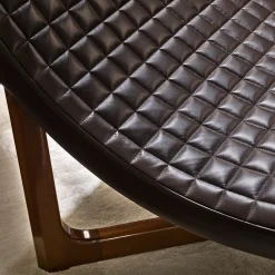 Chaise longue in pelle e mogano*Provasi Sale