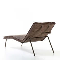 Chaise longue in pelle marrone vintage*Enrico Pellizzoni Sale