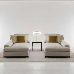 Chaise longue in tessuto grigio Hugo*Galimberti Nino