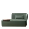 Chaise longue verde in velluto con vassoio - destra*La Cividina Best