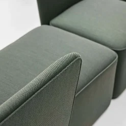 Chaise longue verde in velluto con vassoio - destra*La Cividina Best