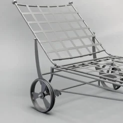 Chaise Lounge da esterno in acciaio grigio Intreccio*Officina Ciani Online