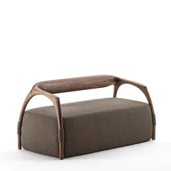 Chassis Divano con Struttura in Legno e Rivestimento in Tessuto Marrone*Durame New