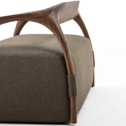 Chassis Divano con Struttura in Legno e Rivestimento in Tessuto Marrone*Durame New