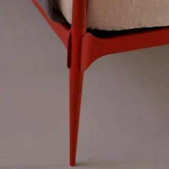 Clamp Letto Matrimoniale con Baldacchino in Ferro Rosso di Francesco Forcellini*Lispi Outlet