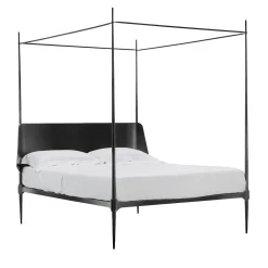 Clamp Letto Matrimoniale con Baldacchino in Ferro Nero di Francesco Forcellini*Lispi New