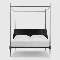 Clamp Letto Matrimoniale con Baldacchino in Ferro Nero di Francesco Forcellini*Lispi New