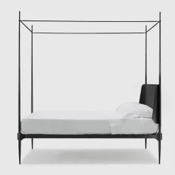 Clamp Letto Matrimoniale con Baldacchino in Ferro Nero di Francesco Forcellini*Lispi New