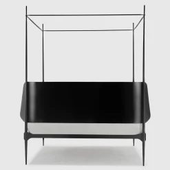 Clamp Letto Matrimoniale con Baldacchino in Ferro Nero di Francesco Forcellini*Lispi New