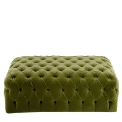 Collezione Malvina - Pouf rettangolare verde Capitonnè*Domingo Salotti Best