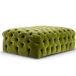 Collezione Malvina - Pouf rettangolare verde Capitonnè*Domingo Salotti Best