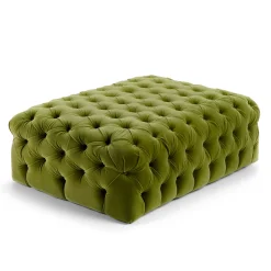 Collezione Malvina - Pouf rettangolare verde Capitonnè*Domingo Salotti Best