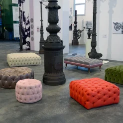 Collezione Malvina - Pouf rettangolare verde Capitonnè*Domingo Salotti Best