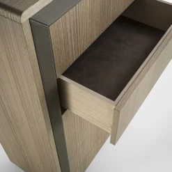 Comò Galileo Lux in pelle e legno eucalipto*Carpanelli New