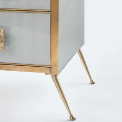 Comò in vetro e ottone satinato*Matlight Milano