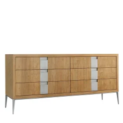 Comò Roma Marrone a 6 Cassetti con Base in Cromo*LCI_DECORA Online