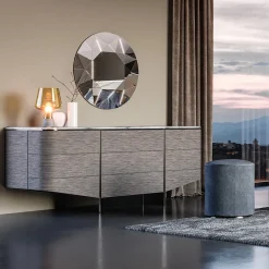 Comò Venere Grigio Scuro con Top in Marmo*Living Couture Online