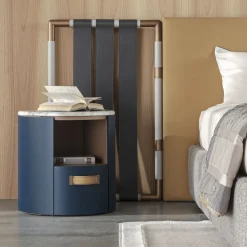 Comodino Alassio con piano in Marmo Calacatta Gold Shine*Meroni & Colzani Hot