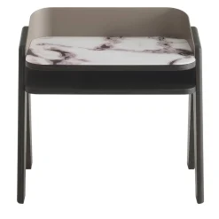 Comodino bavero effetto marmo bianco trinity*Morica Design New