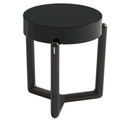 Comodino Cecil in legno nero*CPRN Homood