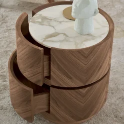 Comodino Haribo in Noce Canaletto con Piano in Ceramica Calacatta #2*Modesign Online