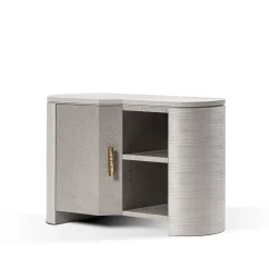 Comodino in acero ed eucalipto*Provasi Outlet