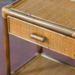 Comodino in Vimini e Bambù con 1 Cassetto*Molto Collectibles Best